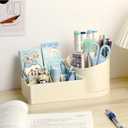 Rotating Desk Organizer with 1 Pen Holder,Pencil Pen Holder for Desk, Pen Organizer with 9 Slots, Desktop Storage Organizers and Accessories for Office Home Art Supplies