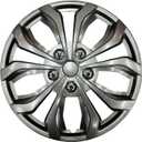 Premium Universal Hubcaps 15 inch, Compatible with Steel Wheels, Set of 4 (Gunmetal Grey)