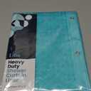 LiBa Plastic Shower Curtain, Heavy Duty 8G Shower Curtain for Bathroom, Waterproof Vinyl Shower Curtain, 3 Magnets, Rustproof Metal Grommets - 3D Aqua Circle Pattern, 72x72