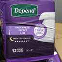 Depend Underpads, Disposable Incontinence Bed Pads for Adults, Slip Resistant, 36"x 21", 48 Count (4 Packs of 12)