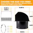 10 Inch Steel Hooded Wall Vent Cover with Screen & Backdraft Damper, Black