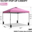 GDY 10x10 Pop Up Canopy Tent, Outdoor Canopy, Patio Tent,Commercial Instant Gazebos, Portable Shelter Canopies, for Patio/Outdoor/Wedding Parties and Events, (Pink)