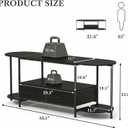 Faesun 55" TV Stand for TVs up to 55 Inches, Curved Edge Media Console & Entertainment Center with 2 Fabric Drawers, Modern TV Console Table for Living Room or Bedroom, Black