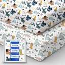 Baby Crib Sheets Boy Girl for Standard Crib Mattress - Ultra Soft Jersey Knit Neutral Crib Mattress Sheet, Safe and Snug, Durable, Stylish Crib Sheet Fitted, 28''x52''x9'' Extra Deep Pocket (Print Animal)