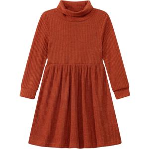 Vieille Toddler Baby Girls Fall Clothes Soft Knit Turtleneck Sweater Dress Long Sleeve Winter Outfits 2-6 Years