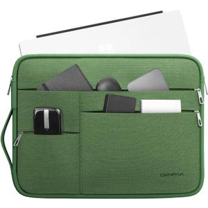 Omnpak Surface Pro 11 Case,13 inch Laptop Sleeve for Surface Pro 12/11/10/9/8/X/7/6/5/4/3 with Multi-Pocket and Side Handle Strap,Water-Resistant Laptop Carrying Bag, For Surface Pro 11/12/10/9/8/7/6, Green