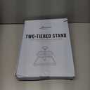 Rustic Wooden 2 Tiered Tray Stand, Farmhouse Tiered Serving Tray Decor, Rectangle Wood Display Stands for Food Fruits Cupcake and Seasonal Festive Decorations (White)