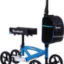Economy Knee Scooter Steerable Knee Walker for Foot Injuries Compact Crutches with Dual Rear on-Wheel Brake and Shock Absorption Under The Knee pad (Blue)