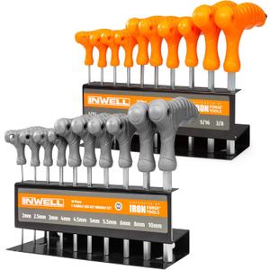 20 Piece T Handle Allen Wrench Set - SAE & Metric Hex Key Set with Stand U.S. Veteran Owned Brand