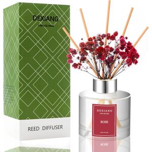 Rose Reed Diffuser Set - 3.38 FL OZ (100ml) Essential Oil with 6 Reed Sticks | Home & Bathroom Decor