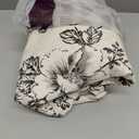 jinchan Floral Lined Curtains Linen Blend Curtain for Living Room 84 Inches Long Farmhouse Printed Back Tab Drapes French Country Black Peony Patterned Bedroom Window Curtains Set 2 Panels