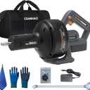 Electric Drain Auger 25ft Cordless Drain Cleaner machine auto feed plumbing snake for kitchen sink, showers, toilet et. 3/4-2" Pipe drain clog (Upgraded)