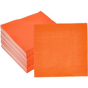 Ottin Solid Orange Paper Dinner Napkins 6.5'' Disposable Luncheon Napkins 100 Count for Birthday Wedding Party Everyday Lunch Dinner Event Mother's Day Father's Day