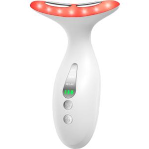 Neck Massager Portable Facial/Neck Massager with Constant Temperature Heat Therapy and Vibration Massage. USB Rechargeable, Three Adjustable speeds. Relieves Fatigue and aids in Skincare Absorption
