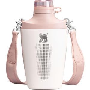 Stanley Cross Bottle 23 oz | Travel Water Bottle with Jacquard Strap | Leakproof Tritan Lid with Removable Straw | Insulated Stainless Steel | BPA-Free | Rose Quartz