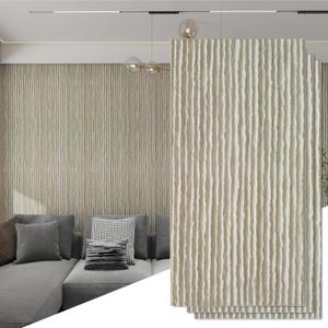 KASARO 3D Panels for Interior Wall Decor, Faux Stone PU Panel, Decorative Textured Flowstone Wall Covering Panels, 47.24" x 23.62" Waterproof, Bedroom Hotel Office Shop, White, 3 Pack
