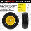 AR-PRO (2-Pack) 16x6.50-8 Flat-Free Tire and Wheel Assembly, Solid Riding Mower Lawn Tractor Tire, 3" Offset Hub, 3/4" Bushings, Perfect for Garden Tractors & Yard Equipment