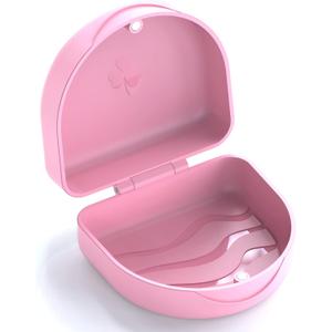Retainer Case Denture Case: BVN Orthodontic Dental Case, Slim Braces Case, Mouth Guard Case, Denture Box, Teeth Aligner Case, Night Guard Case Container Storage Holder Pink