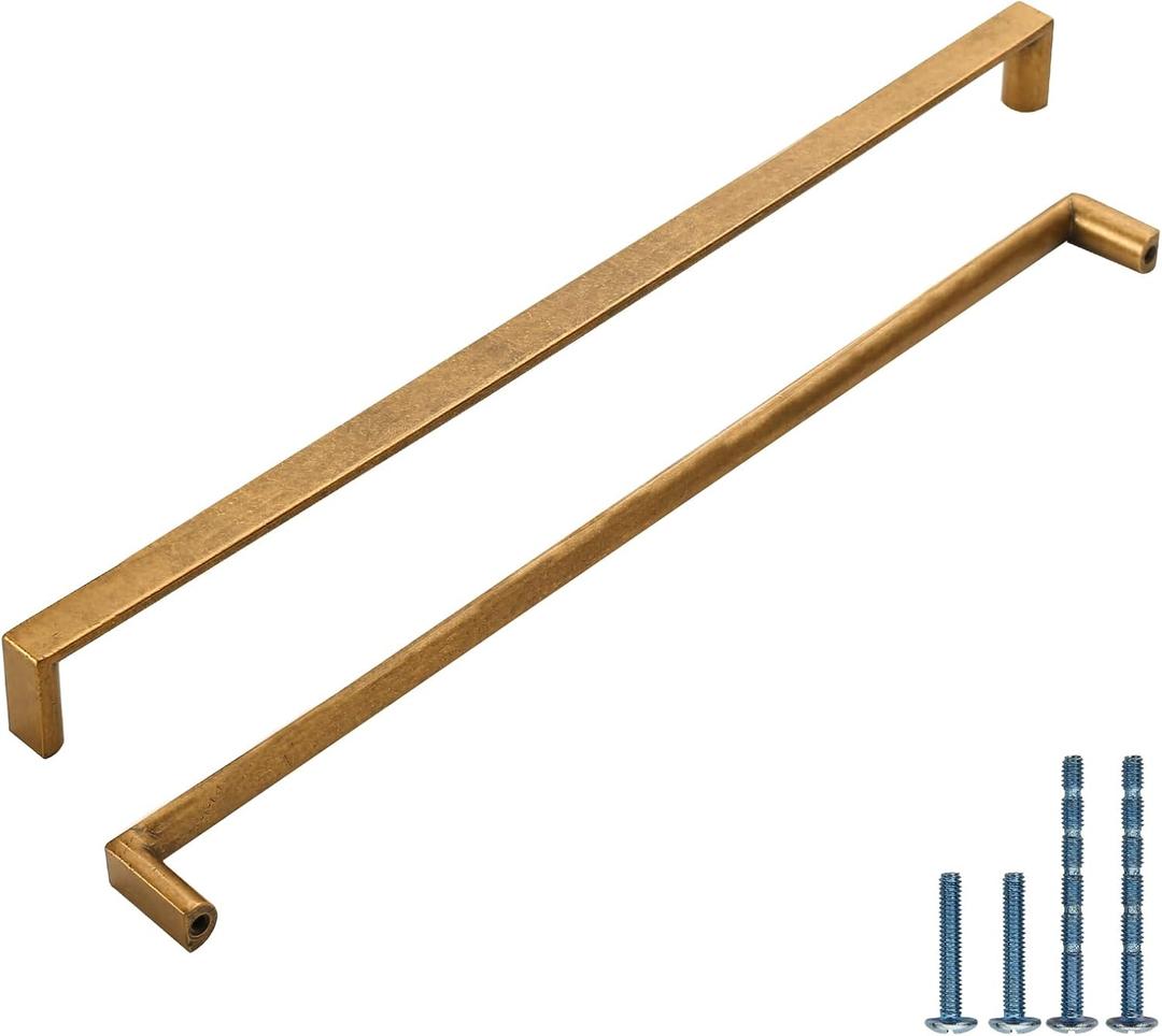 10 Pack 10 Inch(254mm) Kitchen Cabinet Handles Antique Brass Cabinet Pulls Kitchen Cabinet Hardware Drawer Pulls for Cupboard Wardrobe