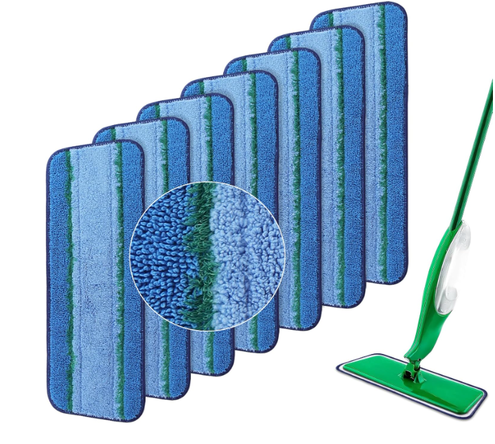 Mop Head Replacement for Libman Freedom Spray Mop - Washable Reusable Wet & Dry Cleaning - Microfiber Spray Mop Pads Refill for Multi-Surface Floor -4 Pack (blue)