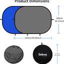 Selens Pop Up Backdrop Collapsible Background 2-in-1 Backdrop with Carry Bag, for Photo Studio Portrait Video Conference Vlog YouTube Live Streaming,Blue Grey, 39x59/1x1.5m