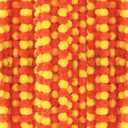 6 Pcs - 5 Feet Marigold Garland Indian American Wedding Party Mantle Decoration, Dia de Los Muertos Faux Garlands Diwali Decoration, Spring Bush Floral Dark Dark Orange, Yellow