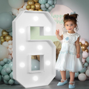 imprsv Light-up Numbers N-th Birthday Decorations: Large 3ft Marquee Number 6 60th Birthday Women Men Six Year Old Birthday Decor Party Backdrop Anniversary Big Foam Board Number