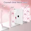 CISSOOK Case for iPad 11 inch (A16) 2025/10.9 inch iPad 10th Generation 2022, Buit in Pencil Holder Shockproof Cover Clear Back Shell Auto Wake/Sleep, Bow Pink