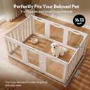 Soulbond Clear Acrylic Dog Playpen Indoor, Non-Slip,Tool-Free Assembly, External Door Lock Play Pen for Puppies and Small Dogs (24 Inch, White, 10 Panel)