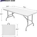 Byliable Folding Table 6ft Portable Heavy Duty Plastic Fold-in-Half Utility Foldable Table Plastic Dining Indoor Outdoor for Camping, Picnic and Party, White