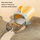 Cat Litter Scoop, Large Capacity Mess-Free Cat Litter Scooper with Bags, Spill-Proof Kitty Box Sifter, Bin Doubles as Scoop Holder (Yellow)