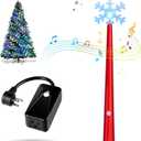 Magic Light Wand, Wireless Remote Control Outlet for Christmas String Lights and Decorations Lights, Remote Magic Wand Switch Kit with Music, Ideas for Kids/Friends/Family (Red)