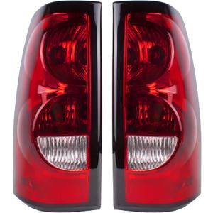 Boine Compatible With 2003 2004 2005 2006 Chevy Silverado 1500 2500 3500 Driver and Passenger Side Tail Light - Bulb and Harness Included