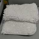 OLANLY Bathroom Rugs 36x24, Extra Soft Absorbent Chenille Bath Rugs, Rubber Backing Quick Dry, Machine Washable Bath Mats for Bathroom Floor, Tub and Shower, Home Decor Accessories, White