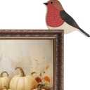 2 x Wooden Robin Door Toppers, Bird Door Corner, Christmas Gift for Nature Lovers, Robin Pair Decor, Kids Room Decor, Christmas Gifts, Ideal Housewarming Gift, 5.5x5 inches