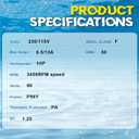 B2853 Pool Pump Motor 1HP, 115/230V Dual Voltage, 3450 RPM 56Y Square Flange, Replacement for Pentair 340038/177474/WF-24/Challenger 1HP Single Speed Swimming Pool Pump, 6.6/13.2A, 1045 Steel Shaft