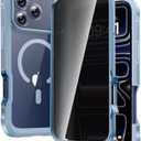 Diaclara Magnetic Designed for iPhone 17 Pro Case 6.3'' [Full Camera Protection] Full Body Bumper,[Compatible with MagSafe] Phone Case w/Built-in Privacy Screen Protector,Blue