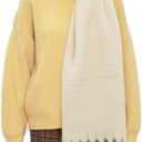 Women Chunky Scarf, Soft Warm Winter Scarf for Cold Weather, Christmas Blanket Scarves Pashmina Shawl Wrap (Beige)