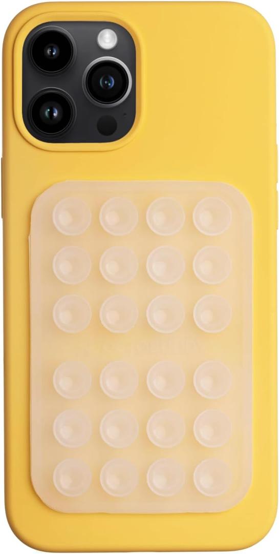 Classic - Silicone Suction Phone Case Adhesive Mount - Hands-Free, Strong Grip Holder for Selfies & Videos - iPhone & Android Compatible - 2.25 x 3.25, Transparent