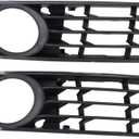 NewYall Set of 2 Front Left Driver and Right Passenger Side Bumper Fog Light Lamp Cover Grille Grill Assembly for Audi A4 2002-2005, A4 Quattro 2002-2005, S4 2004-2005
