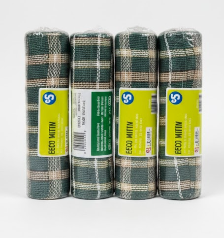 10in x 6FT GREEN PLAID DECO MESH, 4 PACK