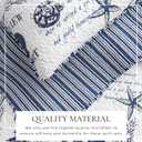 Full / Queen Coastal Quilt Bedding Set, Summer Coastal Quilt with Shams, Beach 3-Piece Reversible All Season Bedspread Quilt Set. Lightweight Nautical Quilted Coverlet. Catalina Collection, Navy.