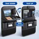 Backseat Car Organizer with Fold-Down Tray, 8 Zones, Black, 1 Pack