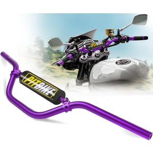 7/8" Pit Bike Handlebars with Foam Pad – Motorcycle Handlebars for CRF YZF KXF KLX RMZ DRZ Dirt Bikes, ATV, Quad, E-Bike Mods,T6 Aluminum 7/8 Motorcycle Handlebar Upgrade (Purple)