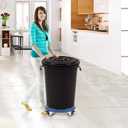 W B D WEIBIDA Round Dolly with Wheels, Heavy Duty 440lbs Capacity, Adjustable 15-19 Inch Trash Can Dolly with 4 Locking Swivel Wheels, Blue