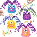 4PCS Fun Hair Pulling Fidget Scream Monster Toys, Venting Novelty Toys, Lots of Different Screams, Halloween Gifts for 3 4 5 6 7+ Kids Teen Boys Girls
