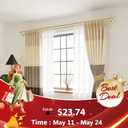 USFOOK Gold Double Curtain Rods 32 to 58 Inch (2.6-4.8ft), Blackout Wrap Around Curtain Rods for Windows 20 to 54 Inches, 6/8 Inch Room Darkening Curtain Rod
