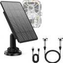 Trail Cameras Solar Panel, 12V Output Solar Panel Kit with 5000 mAh Rechargeable Lithium Battery, Solar Battery Charger for Hunting Game Camera