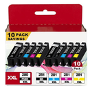 PGI-280 XXL/CLI-281 XXL Ink Cartridges Replacement for Canon 280XXL 281XXL for TR8620a TR8600 TR8622a TR8520 TS9521c TR7520 TS9120 TR8622 TS9520 TS6220 TS6320 TS702a Printers for Cannon 280XL 281XL