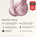 Beats Solo 4 - Wireless On-Ear Bluetooth Headphones, Up to 50-Hour Battery Life, Ultra-Lightweight Comfort, Powerful and Balanced Sound, Apple & Android Compatible - Amazon Exclusive Metallic Pink